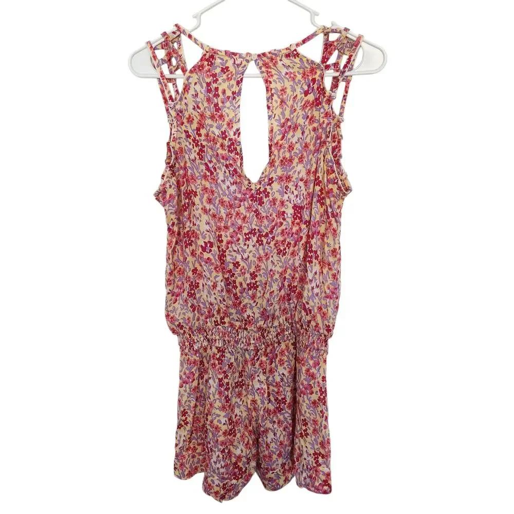 Poupette St. Barth Triny Floral Romper XS Beach Resortwear Cottagecore Fairycore
